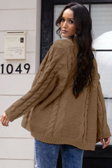 BEAUTIFUL I AM Open Front Cable-Knit Cardigan