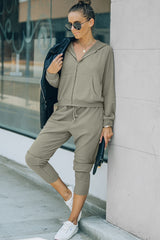 BEAUTIFUL I AM Zip-Up Long Sleeve Top and Pants Set