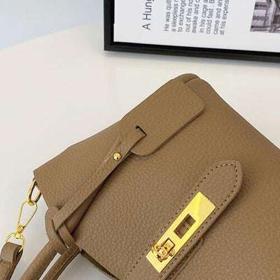 BEAUTIFUL I AM Contrast PU Leather Crossbody Bag