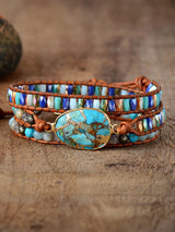 BEAUTIFUL I AM Triple-Layer Natural Stone Bracelet Jewelry