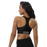 BEAUTIFUL I AM SPRING BLACK Longline Sports Bra