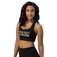 BEAUTIFUL I AM SPRING BLACK Longline Sports Bra