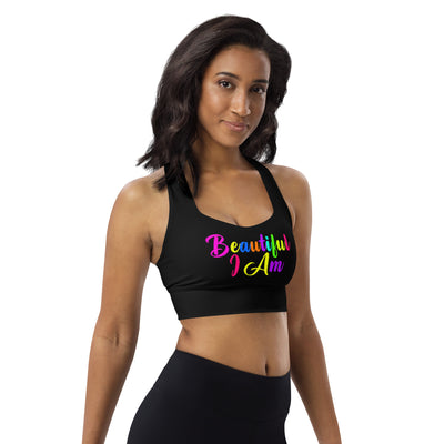 BEAUTIFUL I AM Womens Longline Sports Bra