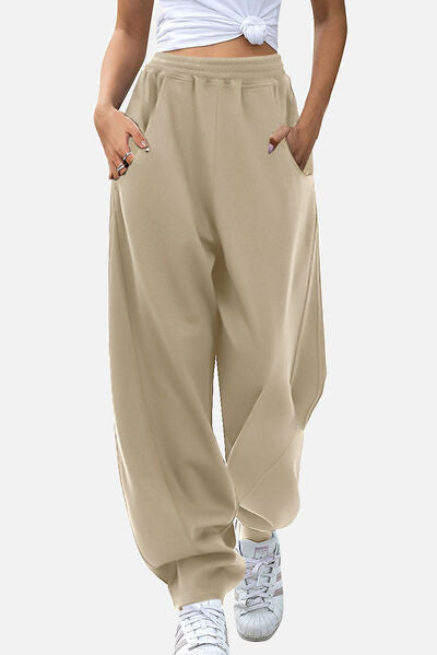 BEAUTIFUL I AM Elastic Waist Joggers Sweatpants with Pockets