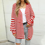 BEAUTIFUL I AM Striped Button Down Long Sleeve Cardigan