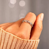 BEAUTIFUL I AM Knotted Hearts 925 Sterling Silver Open Jewelry Ring