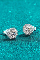 BEAUTIFUL I AM 2 Carat Moissanite Jewelry 925 Sterling Silver Stud Earrings