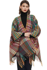 BEAUTIFUL I AM Plaid Fringe Detail Scarf