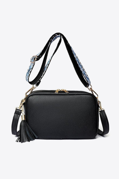 BEAUTIFUL I AM PU Leather Tassel Crossbody Bag