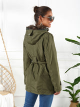 BEAUTIFUL I AM Full Size Hooded Jacket with Detachable Liner (Three-Way Wear)