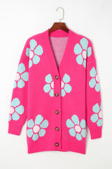 BEAUTIFUL I AM Floral Button-Up V-Neck Cardigan