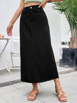 BEAUTIFUL I AM Raw Hem Denim Skirt Dress