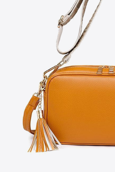 BEAUTIFUL I AM PU Leather Tassel Crossbody Bag