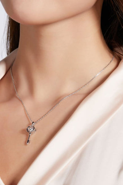 BEAUTIFUL I AM Moissanite Jewelry Key Pendant Necklace