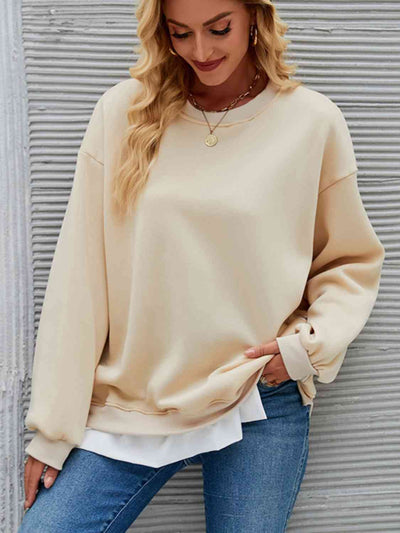 BEAUTIFUL I AM Round Neck Drop Shoulder Sweatshirt