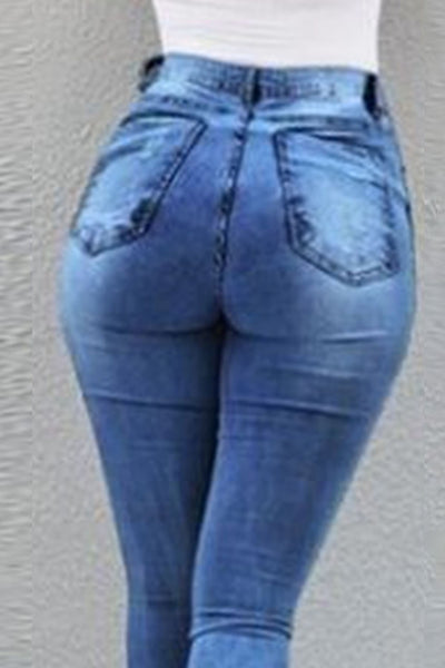 BEAUTIFUL I AM Button Fly Slit Jeans