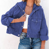 BEAUTIFUL I AM Hooded Dropped Shoulder Denim Jacket