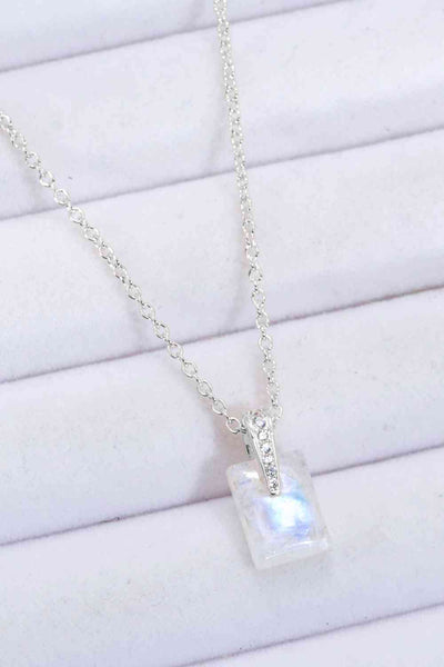 BEAUTIFUL I AM 925 Sterling Silver Jewelry Natural Moonstone Pendant Necklace