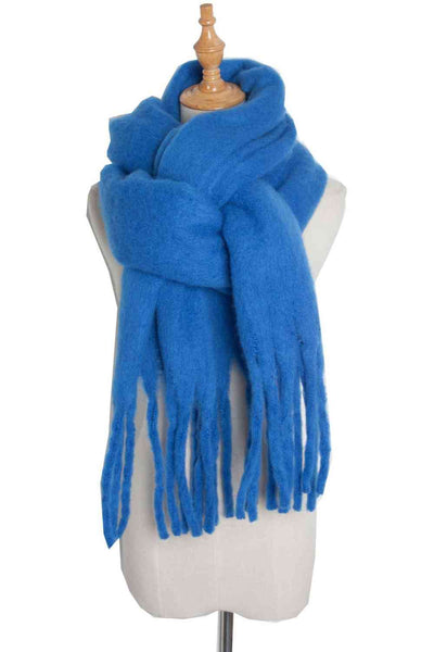 BEAUTIFUL I AM Fringe Detail Polyester Scarf