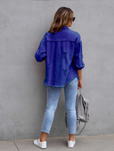 BEAUTIFUL I AM Distressed Drop Shoulder Denim Jacket