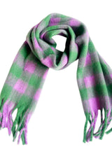 BEAUTIFUL I AM Plaid Fringe Detail Polyester Scarf