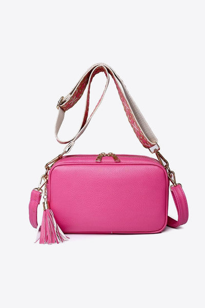 BEAUTIFUL I AM PU Leather Tassel Crossbody Bag