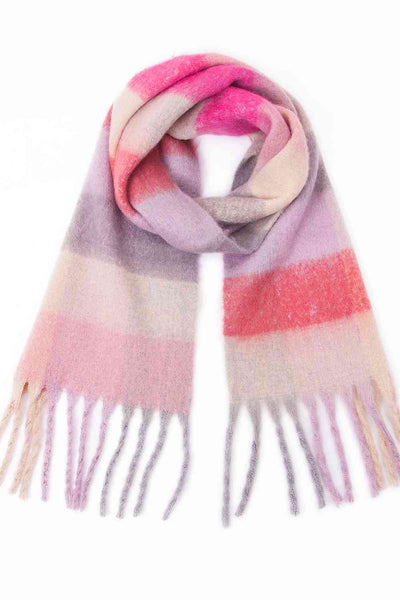 BEAUTIFUL I AM Fringe Detail Polyester Scarf