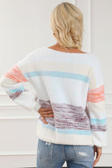 BEAUTIFUL I AM Striped Long Sleeve Sweater