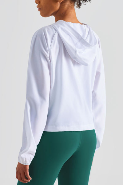 BEAUTIFUL I AM Half-Zip Hooded Sports Active Wear Top