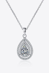 BEAUTIFUL I AM 1 Carat Moissanite Jewelry Teardrop Pendant Necklace