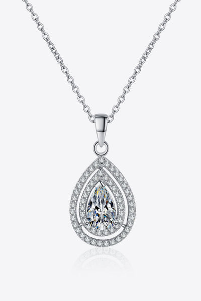 BEAUTIFUL I AM 1 Carat Moissanite Jewelry Teardrop Pendant Necklace