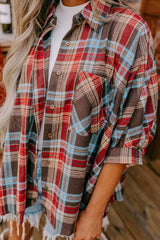 BEAUTIFUL I AM Plaid Pocketed Button Up Shirt