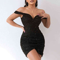 BEAUTIFUL I AM Sequin Off-Shoulder Mini Dress