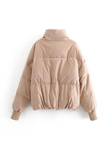 BEAUTIFUL I AM Zip Up Drawstring Winter Jacket Coat with Pockets