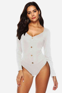 BEAUTIFUL I AM Button Detail Lingerie Bodysuit