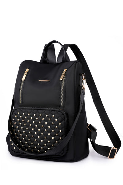 BEAUTIFUL I AM Zipper Pocket Beaded Backpack Bag