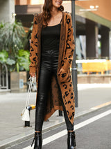 BEAUTIFUL I AM Leopard Hooded Cardigan with Pockets