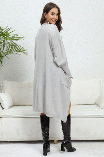 BEAUTIFUL I AM Open Front Dropped Shoulder Cardigan