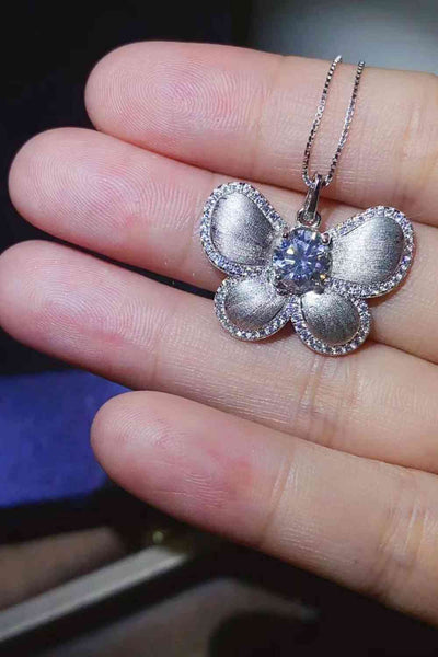 BEAUTIFUL I AM 1 Carat Moissanite Jewelry Butterfly Pendant Necklace