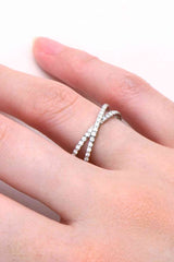 BEAUTIFUL I AM Moissanite Jewelry 925 Sterling Silver Crisscross Ring