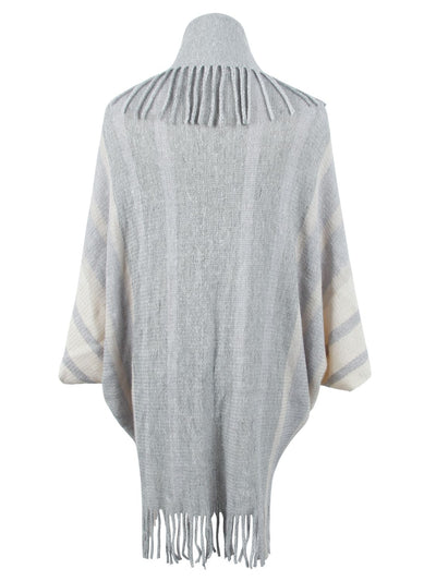 BEAUTIFUL I AM Fringe Detail Open Front Poncho