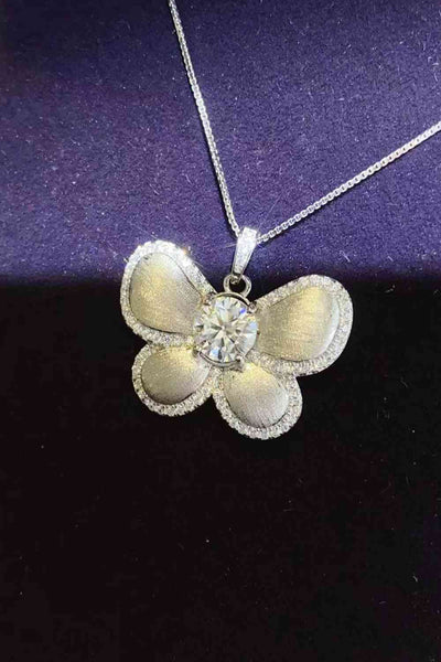 BEAUTIFUL I AM 1 Carat Moissanite Jewelry Butterfly Pendant Necklace