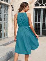 BEAUTIFUL I AM Tied Round Neck Sleeveless Dress