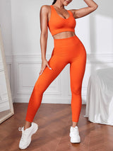 BEAUTIFUL I AM Sport Tank and Leggings Active Wear Set