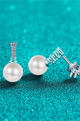 BEAUTIFUL I AM Moissanite Jewelry Pearl Drop Earrings