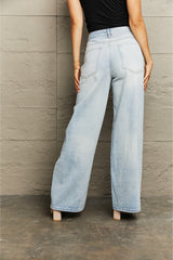 BEAUTIFUL I AM Distressed Wide Leg Jeans