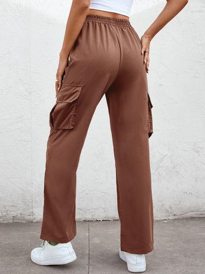 BEAUTIFUL I AM Elastic Waist Straight Leg Cargo Pants