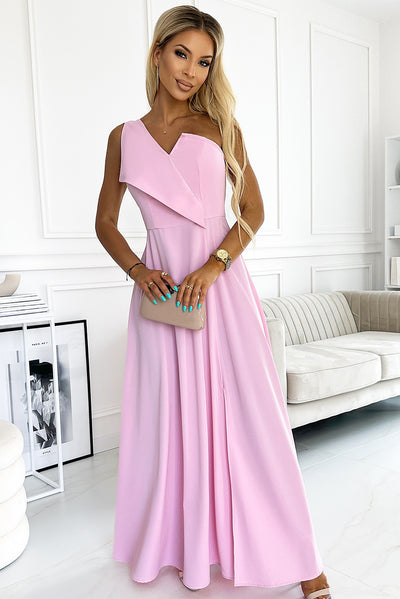 BEAUTIFUL I AM One-Shoulder Sleeveless Maxi Dress