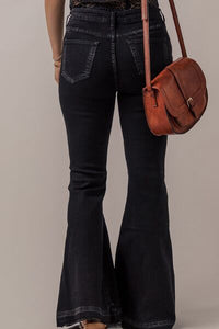 BEAUTIFUL I AM Button-Fly Flare Jeans with Pockets