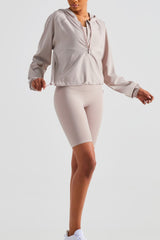 BEAUTIFUL I AM Half-Zip Hooded Sports Active Wear Top